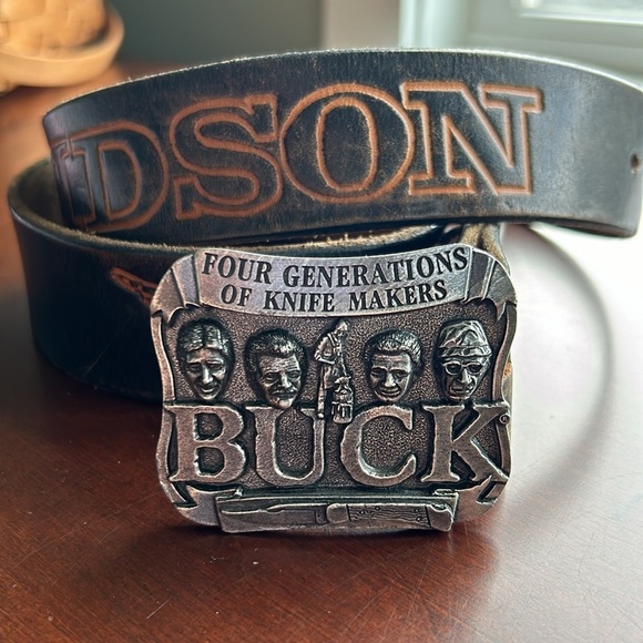 Motor Harley Davidson Cycle leather belt Owl brand sz 36 metal buckle leather - Picture 4 of 17